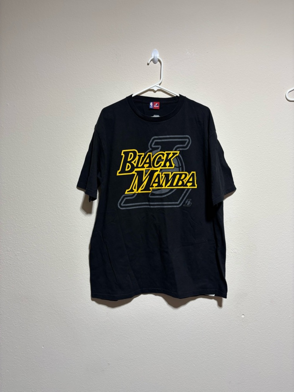 Majestic Black 'Black Mamba' Graphic Tee with Yellow Logo